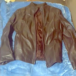 Brown leather jacket